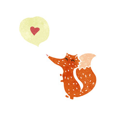 retro cartoon little fox