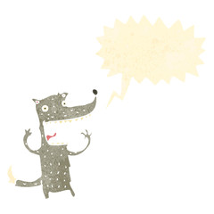 retro cartoon crazy wolf
