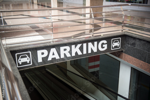  underground parking sign Stock photo and royalty free 
