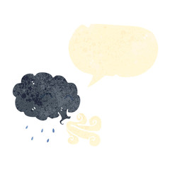 retro cartoon rain cloud