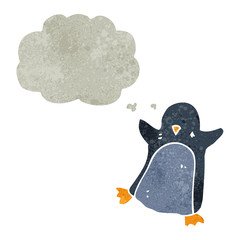 retro cartoon penguin