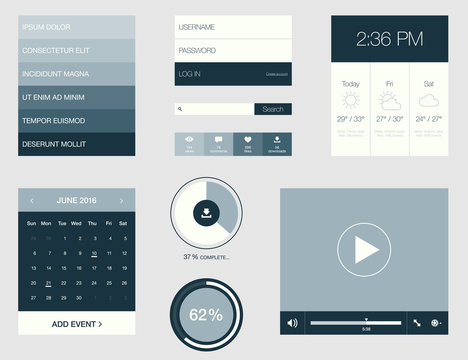 Flat design graphic user interface concept