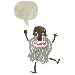 retro cartoon old man dancing