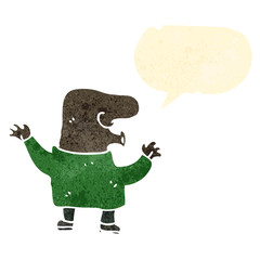 retro cartoon man talking