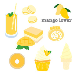 Sweet dessert mango flavor set.