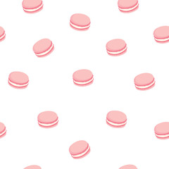 Strawberry macaron seamless background.