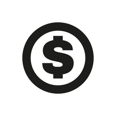 The dollar icon. Cash and money, wealth, payment symbol. Flat