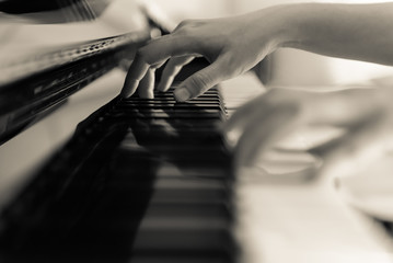 Playing Piano (Vintage Tone, Soft Focus)