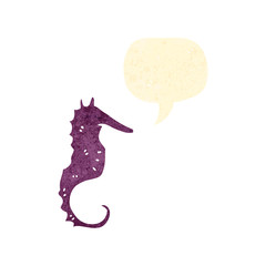 retro cartoon seahorse