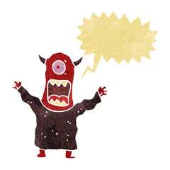 retro cartoon crazy monster