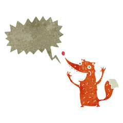 retro cartoon laughing fox