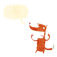 retro cartoon laughing fox