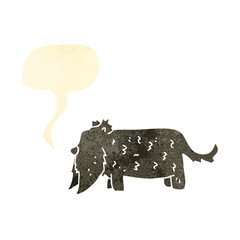 retro cartoon little dog with speech bubble