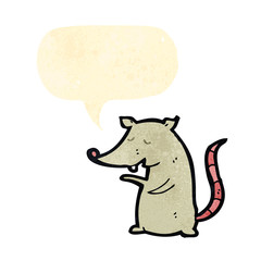 retro cartoon rat squeaking