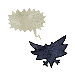 retro cartoon bat with speech bubble