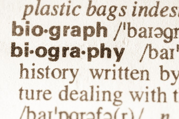 Dictionary definition of word biography