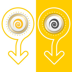 Simple flat abstract arrow and spiral