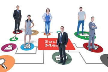 Composite image of business team