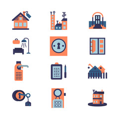 Rent of residential property flat icons