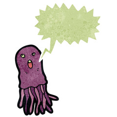 retro cartoon jellyfish