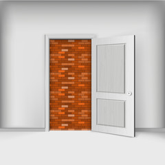 Closed door, brickwork exit
