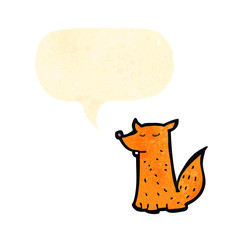 retro cartoon little fox