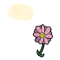 retro cartoon flower with face