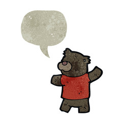 retro cartoon teddy bear with speech bubble