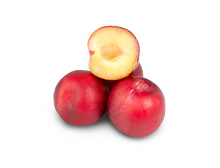 red plums on white