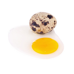 quail eggs isolated on white background