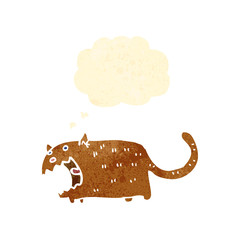 retro cartoon cat with thought bubble