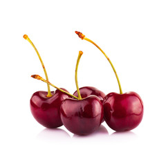 Sweet cherry isolated on white