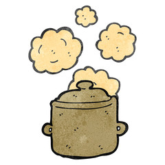 retro cartoon cooking pot