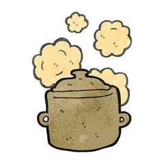 retro cartoon cooking pot