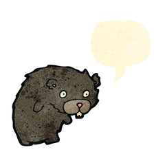 retro cartoon beaver with speech bubble