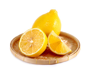 Lemon healthy food studio isolated over white