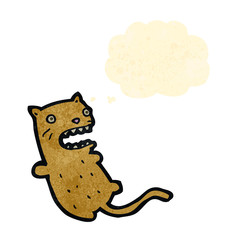 retro cartoon cat with thought bubble