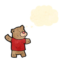 retro cartoon teddy bear with thought bubble