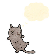 retro cartoon cat with thought bubble