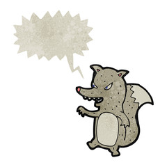 retro cartoon little wolf
