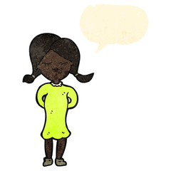retro cartoon woman with speech bubble