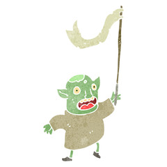 retro cartoon little goblin man