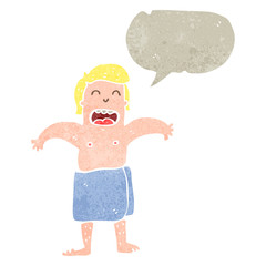 retro cartoon man in towel
