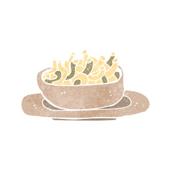 retro cartoon bowl of noodles