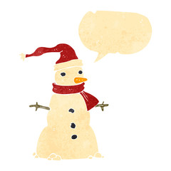 retro cartoon snowman