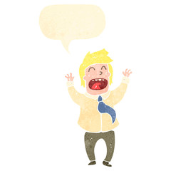 retro cartoon happy businessman