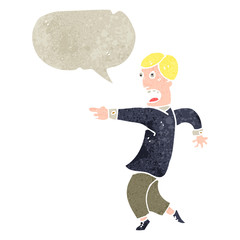 retro cartoon rushing businessman