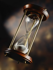 Antique hourglass, time is up