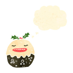 retro cartoon christmas pudding