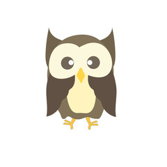 Brown owl cute cartoon.
